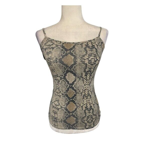 zara wb collection womens beige gray snake reptile print tank top cami small - Picture 1 of 4